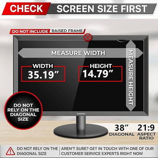 38 Inches Privacy Screen Filter for 21:9 Ultrawide Curved Monitor | Computer Privacy Shield | Anti Glare | Anti Blue Light Protector