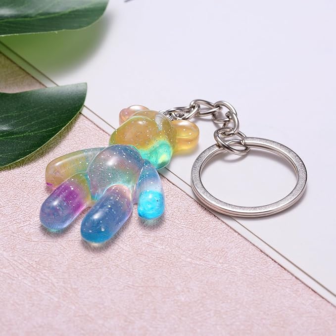 Pocket Bear Hug, Anxiety Relief Gift for Friend Mental Health Positivity Gift Autism Fidget Gifts Stress Relief Gifts for Her Comforting Present for Son Daughter Back to School Rainbow Blue