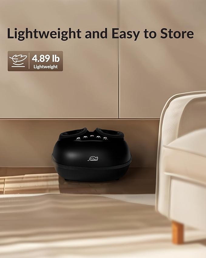 Snailax Foot Massager with Heat, Shiatsu Feet Massager Machine for Plantar Fasciitis Neuropathy, Rolling Compression Foot Massage, Fits Size up to 14“ Multiple Modes, Gifts for Parents