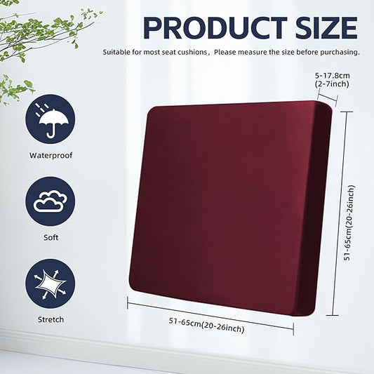 8Pcs Outdoor Cushions Covers Waterproof, Patio Cushion Covers, Stretch Cushion Covers Replacement,Cushion Slipcovers, Furniture Cushion Covers (Claret, 8PCS)