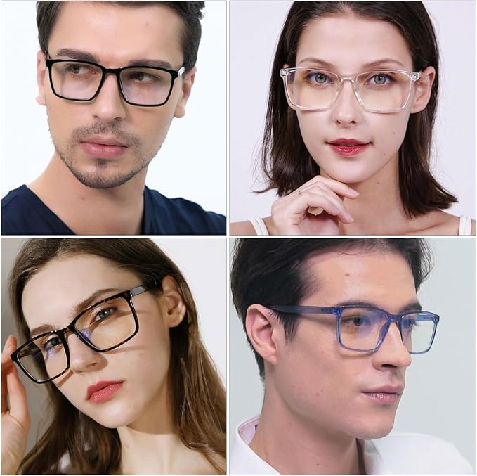 ANDWOOD Blue Light Blocking Glasses Men Women Computer Filter Large Frame Bluelight Blocker Anti Blue Ray Lightweight AR002