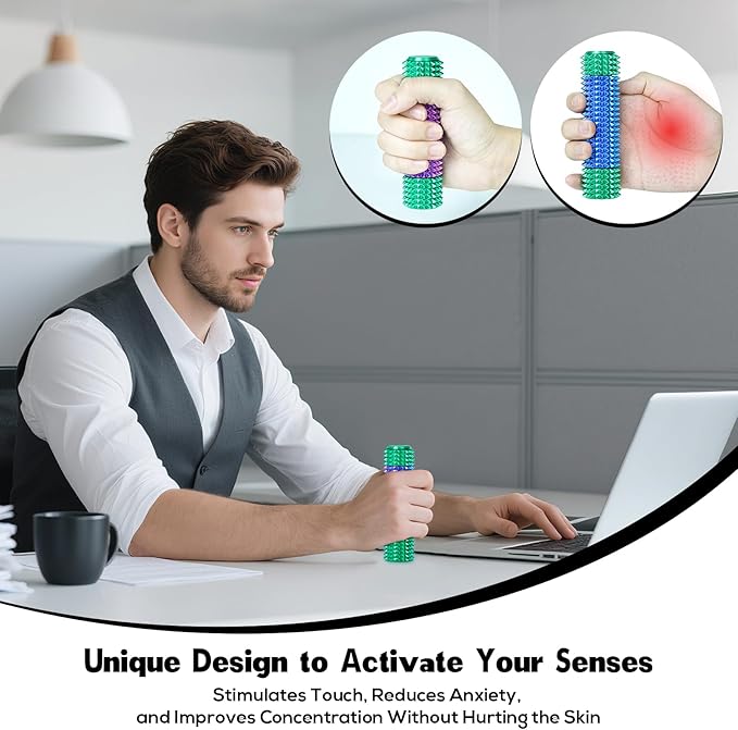 Little Pain Stim Ouchies Fidget Toys for Adults,3D Printed Spiky Pain Stim, Sensory Fidget for Stress & Anxiety Relief, ADHD, Autism,Office Desk Toys (Green Red+Purple Green)