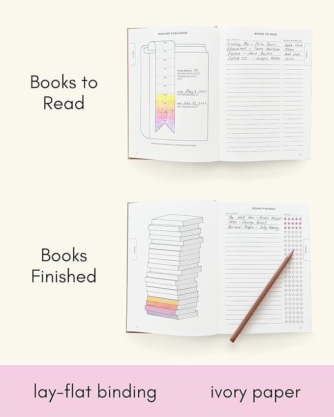 Kunitsa Co. The Reading Journal - 52 Reviews, Book Journal for Book Lovers and Readers, Review and Track Your Reading, Green