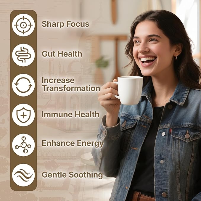 Veltracha Mushroom Chai Tea, Instant Chai Tea Powder with 6 Adaptogenic Mushrooms, Spiced Chai Latte for Energy & Focus Support, 6.35 oz 20 Servings (Natural Coconut)