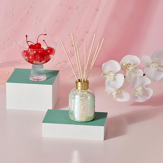 Capri Blue Reed Diffuser - Reed Diffuser Set Includes Scented Oil, Sticks, and Mercury Iridescent Glass Bottle - Home Decor Room Fresheners - Havana Vanilla (5.7 fl oz)