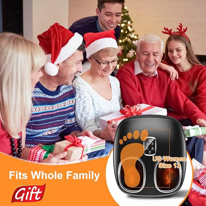 Shiatsu Foot Massager with Heat Feet Massager for Plantar Fasciitis, Neuropathy with Air Compression, Deep Kneading, Multiple Modes & Adiustable Intensity, Gifts for Women Men, Size 13