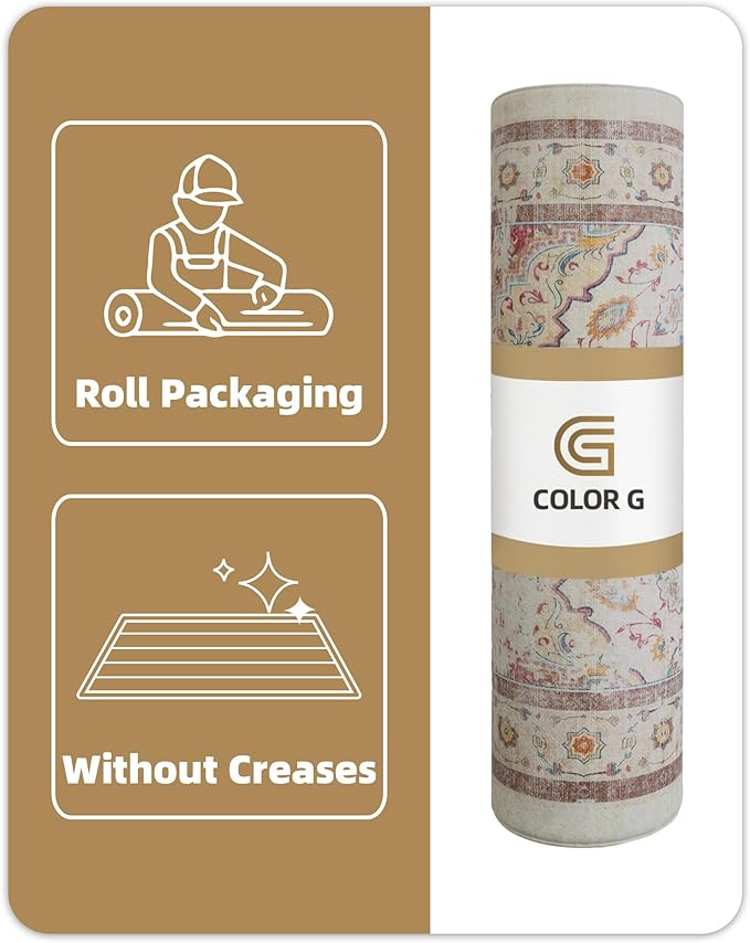 Color&Geometry Kitchen Floor Mats Anti Fatigue, Cushioned Boho Rugs,Waterproof Non Slip Kitchen Runner for Sink, Standing Mats for Office,24"x87",Oatmeal