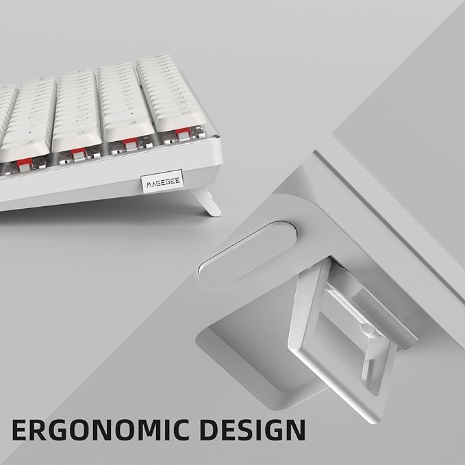 Camiysn Wireless RGB Mechanical Keyboard Moon84 Triple Mode 2.4GHz/BT/USB-C Wired Office White Keyboard for Computer/Desktop/PC/Laptop/Surface/Smart TV and Windows 10/8/7（Red Switches）