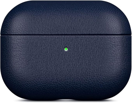 Lopie AirPods Pro 2nd Gen Leather Case - Blue, Protective Case Fully-Wrapped with Lambskin Leather, 360-Degree Protection, Lightning Port Access