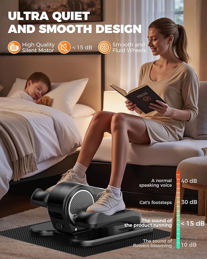 Under Desk Elliptical Machine, Ellipse Leg Exerciser as Seen on TV, LCD Display & 12 Adjustable Speed Ellipse Fit, Portable & Quiet Foot Pedal Exercise Machine, Mini Eclipse Leg Exerciser for Seniors