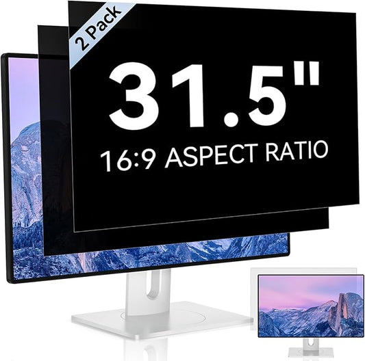 [2 Pack] 31.5 Inch Computer Privacy Screen for 16:9 Aspect Ratio Widescreen Monitor, Eye Protection Anti Glare Blue Light Computer Monitor Privacy Filter, Removable Anti-Scratch 31in Protector Film