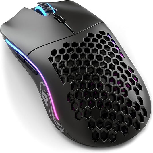 Glorious Model O- (Minus) Wireless Gaming Mouse - 65g Superlight Honeycomb Design, RGB, Ambidextrous, Lag Free 2.4GHz Wireless, Up to 71 Hours Battery - Matte Black