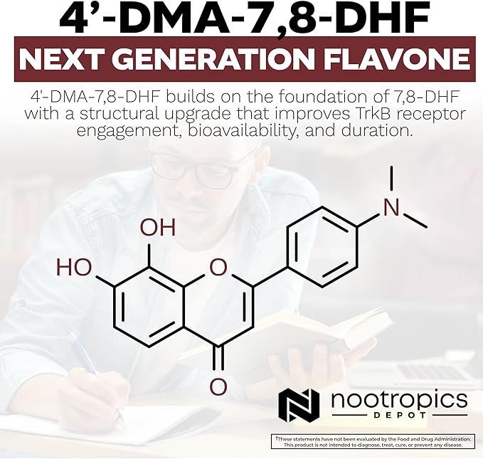 Nootropics Depot 4’-DMA-7,8-DHF Capsules | 10mg | 90 Count | 4'-DMA-7,8-Dihydroxyflavone
