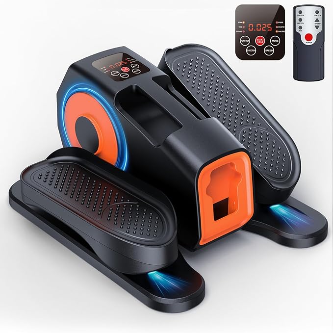 Under Desk Elliptical, Elliptical Leg Exerciser for Seniors, Home Portable Elliptical with Remote Control and 12 Adjustable Speeds, Electric Seated Pedal Exerciser