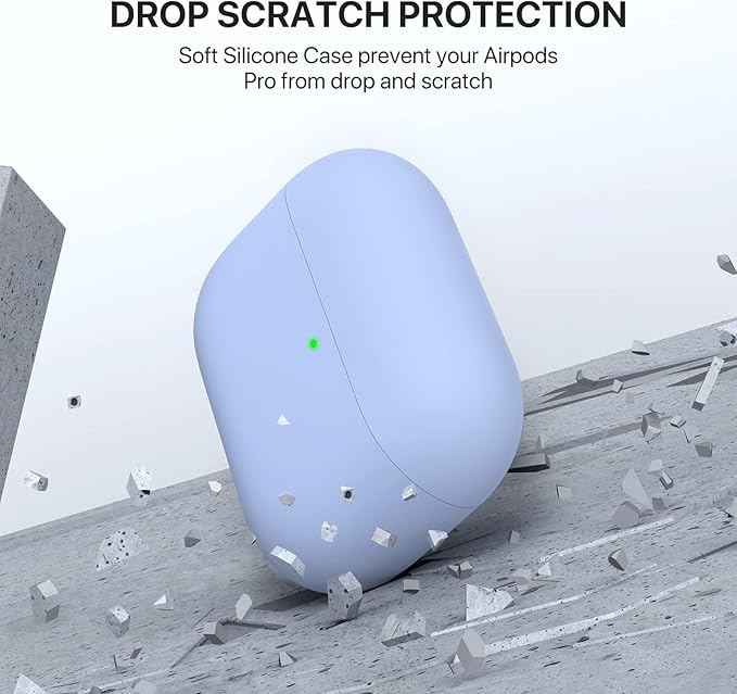 Miracase Upgrade Triple Layer Protective Liquid Silicone Case for AirPods Pro, 2019 Release LED Visible Shockproof Soft Silicone Case, Clove Purple