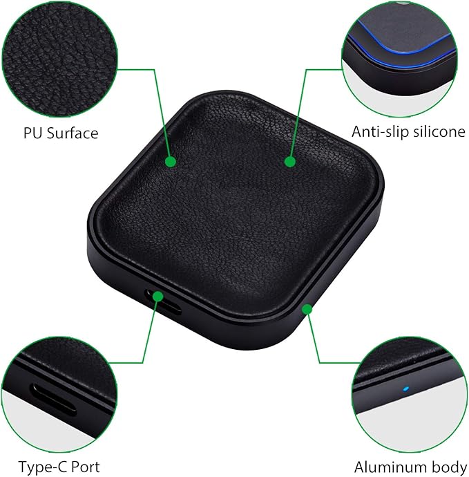 for Airpod Charger, Designed Wireless Charger for Airpods 4(ANC)/3rd/2nd Gen, for New AirPod Pro 3 (2025)/ 2nd Gen, Wireless Earbuds, Slim & Compact for Travel Home Office, (Black)