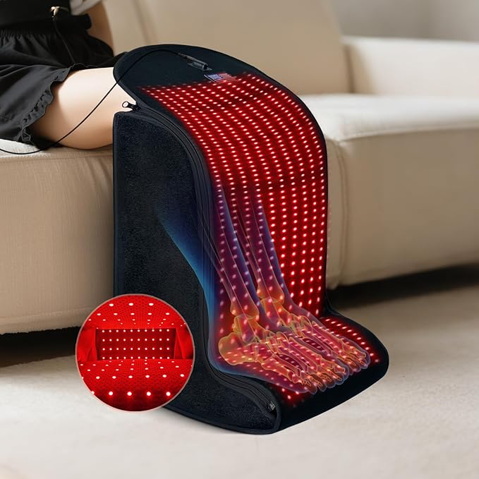 Red-Light-Therapy-Feet-Legs,2025 Upgraded 4 Modes for Legs Ankle,Infrared Light Therapy Consisting of 420 Dual Wavelength LED,Adjustable Power and Time Controller,13.8 * 11 * 18IN