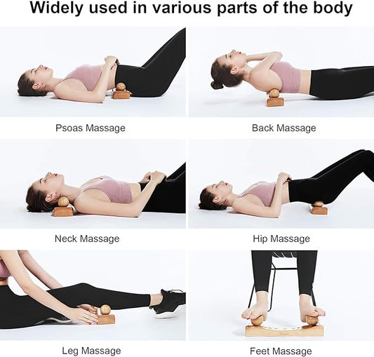 Back Trigger Point Massager and Massage Hip Hook Release Tool, Pelvic Exercise for Strength, Hip Flexor Release Tool Physical Therapy with 6 Massage Heads