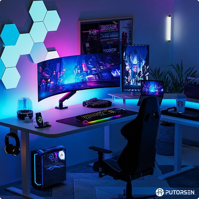 Heavy Duty Monitor-Arm for 17"-49" Ultrawide - Aluminum Full Motion Single Monitor Arm Desk Mount for Office & Gaming, Adjustable Gas Spring, Ergonomic, VESA 75/100 mm, Max Load 44lbs, Black