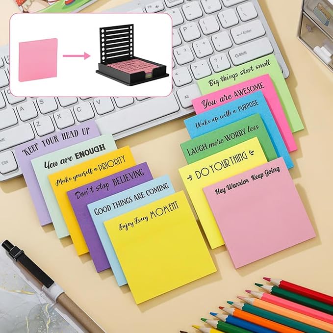 Smarter Sticky Note Kit, Ultimate Sticky Note Holder + 5 Versatile Templates – Organize Notes, 3x3 Sticky Note Holder, Boost Productivity & Master Daily Planning (Yellow)
