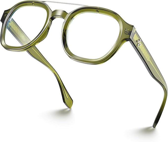 VISOONE Retro Round Anti Eyestrain Metal Medium Eyewear Blue Light Blocking Glasses for Computer Gaming Women Man SANFORD