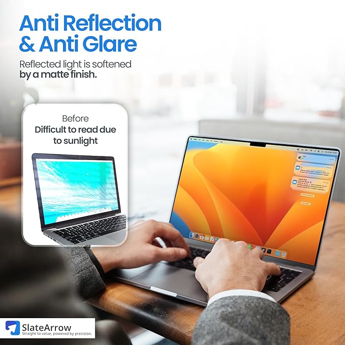 Magnetic Privacy Screen for MacBook Pro 13 inch (2021-2025 M1-M4 Max), Anti-Glare, Blue Light Protector, Scratch Resistant, Removable Laptop Filter Private Shield & Webcam Cover