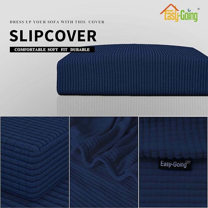 Easy-Going Stretch Cushion Cover Sofa Cushion Furniture Protector Sofa Seat Sofa slipcover Sofa Cover Soft Flexibility with Elastic Bottom(Sofa Cushion, Navy)