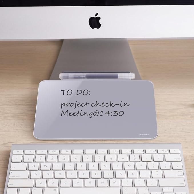 Small Desktop Glass Dry-Erase Whiteboard - 8 X 6 Inches Tabletop Easel Whiteboard with Stand, Desk Board Buddy for Artist, Teacher and Student