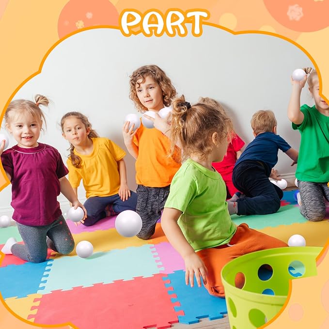 24 Pcs White Foam Stress Ball Squeeze Stress Relief Balls for Kids and Adults Hand Exercise Sensory Relief Toys for Anxiety ADHD Autism （White）