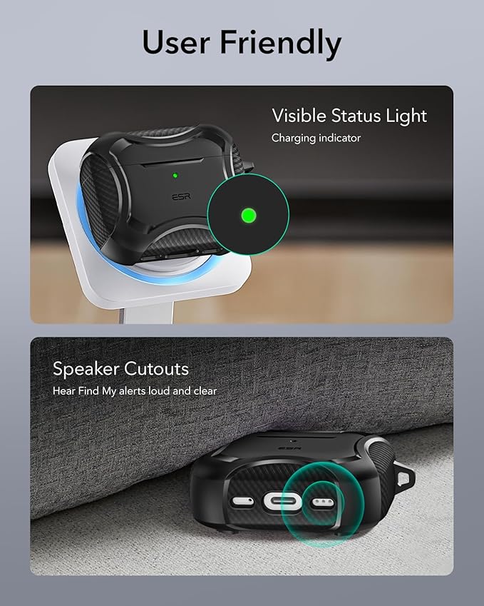 ESR for AirPods Pro 3 Case (2025), Compatible with Airpods Pro 3rd Generation Case (USB-C Cable), Magnetic Lid, MagSafe Ready, Powerful Drop Protection, Cyber Series, Black