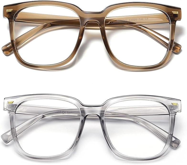 PANNER Oversized Square Blue Light Blocking Glasses for Women Men Anti Glare Reduce Eyestrain Computer Glasses