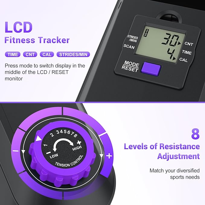 FUNMILY Under Desk Elliptical, Desk Bike Pedal Exerciser, Fully Assembled Leg Exerciser 2 in 1 Seated Standing Elliptical, Ultra-Quiet Mini Elliptical Machines for Home Office Use