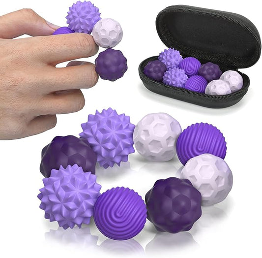 Magnetic Sensory Ball Fidget Toys for Adults&Teens, 8pcs Sensory Attraction Stress Balls with Silicone Shell to Calm Restless Hands Anxious Mind, Desk Stress Magnetic Fidget Balls for Anxiety Relief