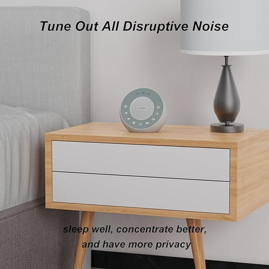 Housbay Glows White Noise Sound Machine, 31 Soothing Sounds, 5W Loud Stereo Sound, Sleep Timer, Small Travel Sleep Machine & Noise Canceling for Sleeping, Relaxation-Gray