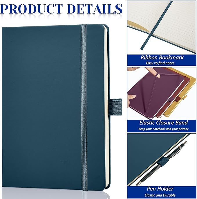 Laumoi 14 Pack Lined Journal Notebooks 5.5 x 8.2 Inch A5 Hardcover Notebook College Ruled Notepad with Pen Holder PU Leather Ruled Lined Journals for School Business Work Writing(Retro Color)