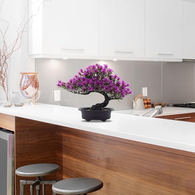 Artificial Bonsai Pine Tree Fake Desk Plants Commercial Reception Charm Adornment Home Decor Office Bookshelf Decor (Colourfu)