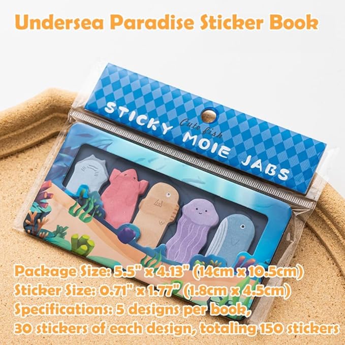 Cute Animal Park Reusable Funny Sticky Post Notes - 6pad/900 Sheets