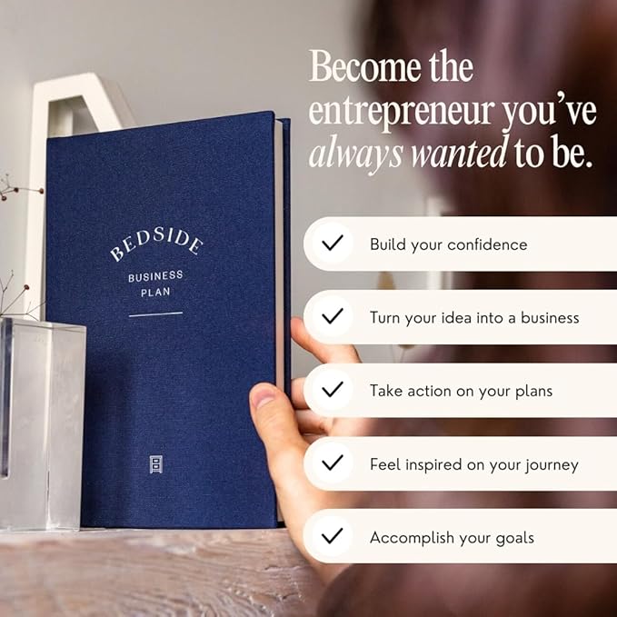 Start Your Business Today, The Guided Journal for Aspiring Entrepreneurs, Business Planner, Idea Notebook, Navy Blue, Hardcover, Undated, 220 pages, 5.75” x 8.75”