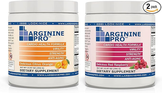 L-ARGININE PRO | 5,500mg L-Arginine Plus L-Citrulline 1,100mg Orange & Raspberry Powder Drink Mix Supplement for Increased Nitric Oxide Production