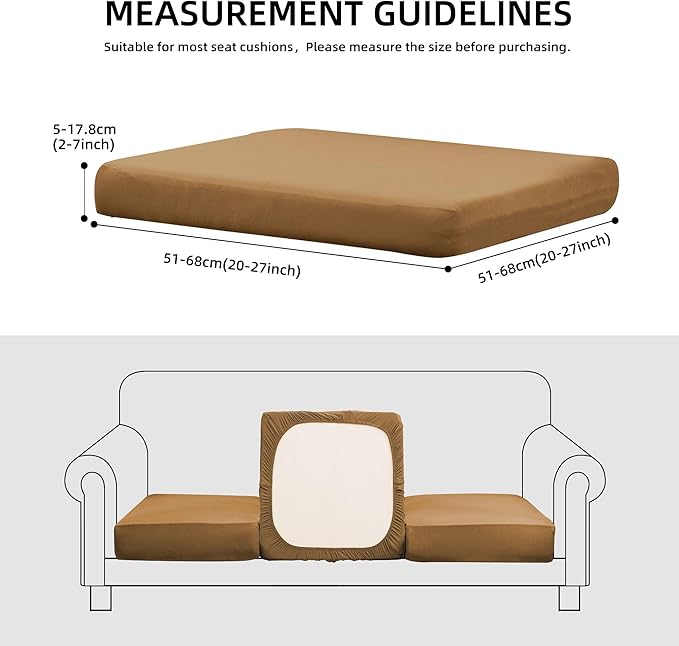 14Pcs Patio Cushion Covers Waterproof, Cushion Covers, Stretch Outdoor Couch Covers, Patio Couch Slipcovers, Patio Cushion Covers Replacement, Outdoor Chair Cushion Covers(Camel)