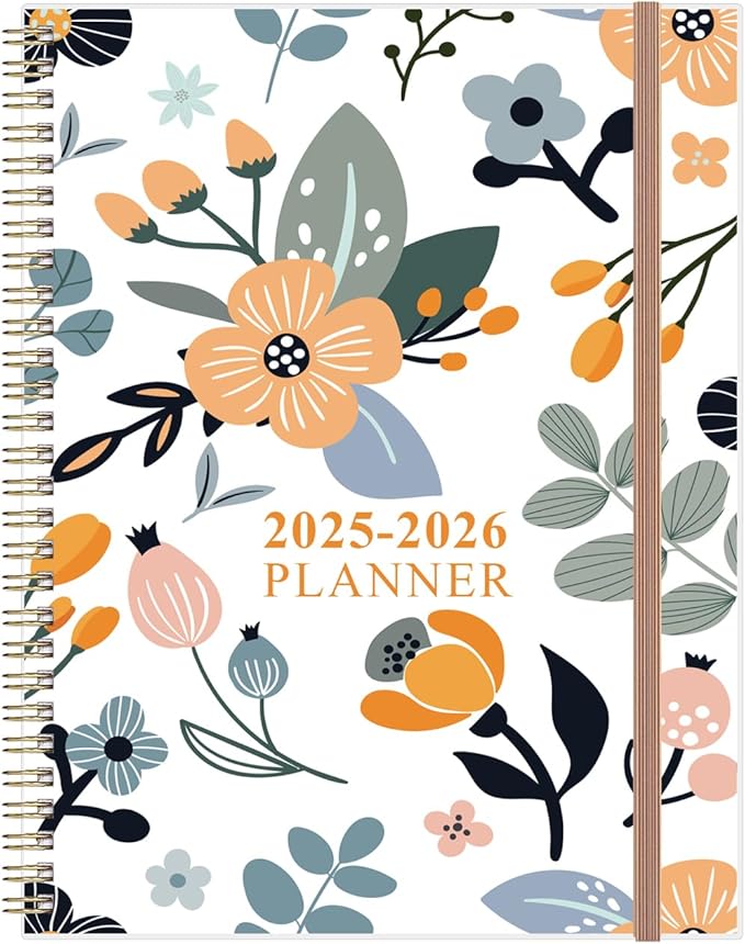 2025-2026 Planner - 17 Months Weekly & Monthly Planner from August 2025 - December 2026, Academic Planner 2025-2026 with Elastic Closure, Inner Pocket, 8.5" x 11", Rose Flower