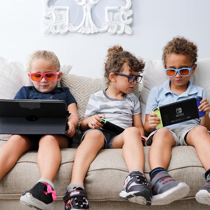 DefenderShield Kids Blue Light Blocking Glasses for Computer, Mobile, Video Games, Gaming