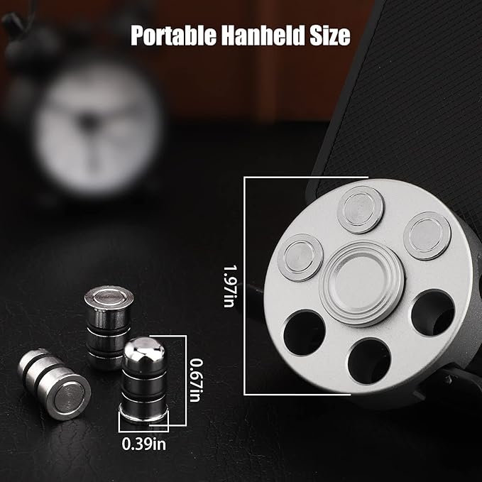 Fidget Spinner Toy for Adults Kids, Cool Sliver Alloy Hand Finger Cube Spinner, Stress Relief Anti Anxiety Fidget Block Fidget Toy for OCD, Sensory Spinning Desk Toys Gifts Party Favors