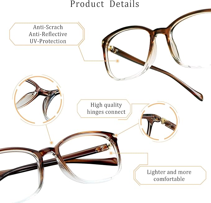 LifeArt Blue Light Blocking Glasses, Anti Eyestrain, Computer Reading Glasses,TV Glasses for Men and Women