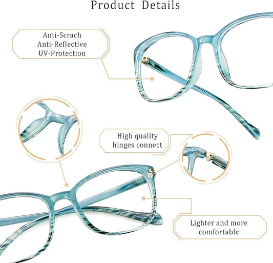 LifeArt Blue Light Blocking Glasses, Anti Eyestrain, Computer Reading Glasses,TV Glasses for Men and Women