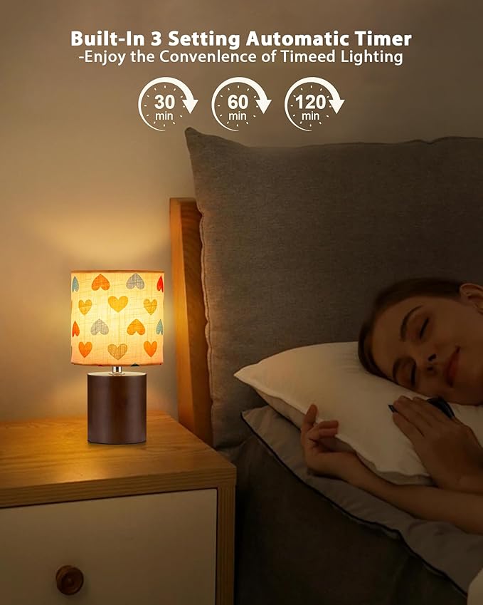 UMEXUS Rechargeable Wood Cordless Table Lamp with Timer, Remote, Dimmer, RGB Color-Changing, Small Battery Operated Lights, Ambient Lighting for Home Indoor Outdoor