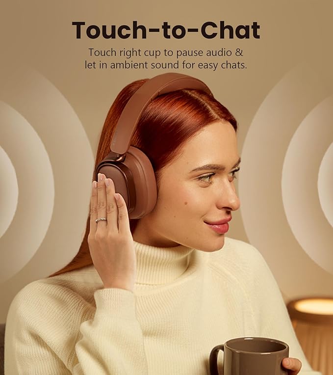 Edifier ES850NB Active Noise Cancelling Headphones, Over Ear Bluetooth Headset, 92H Playtime Wired & Wireless Hi-Res Audio Certified, Fast Charging Clear Calls for Home Office Travel (Black)