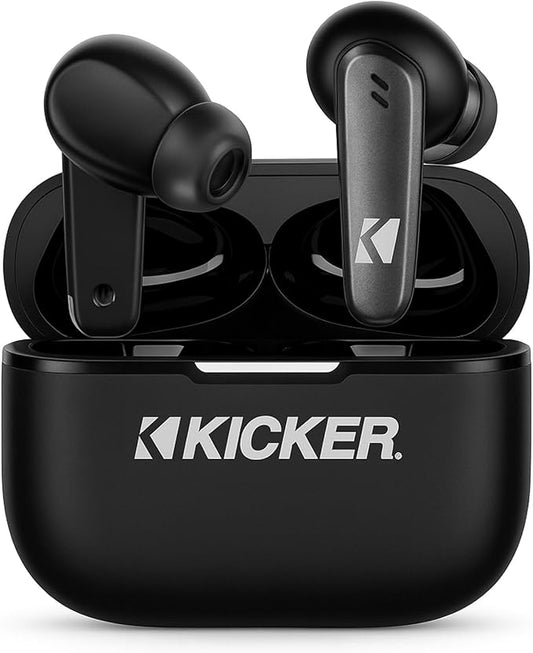 KICKER Bluetooth Earbuds 50KTWS3 Wireless Earbuds with Active Noise Cancellation, 25-Hour Battery Life, in-Ear Headphones with Dual Microphones for Clearest Voice Clarity Touch Controls