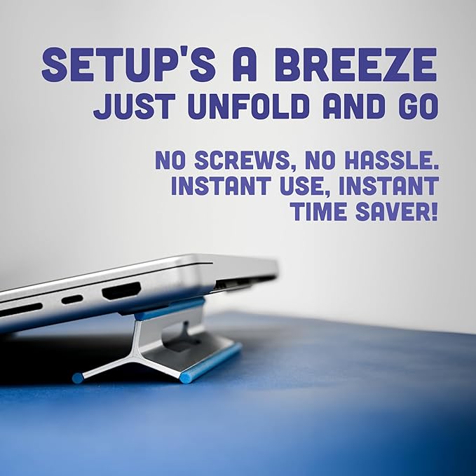 Steepy (2 Pack) - Portable Electronic Device Stand - Lightweight Laptop Stand for Laptops, Smartphones, Tablets, Projectors - Recycled Plastic - Posture Perfection - Cooling Ventilation - Blue Ocean