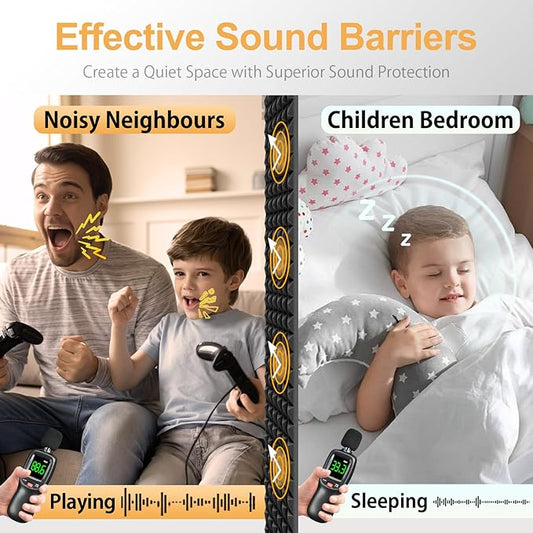 12 Pack Pyramid Acoustic Foam Panels – 12" x 12" x 2" High Density, Fire-Resistant Soundproof Wall Panels for Home Studio, Recording Room & Office